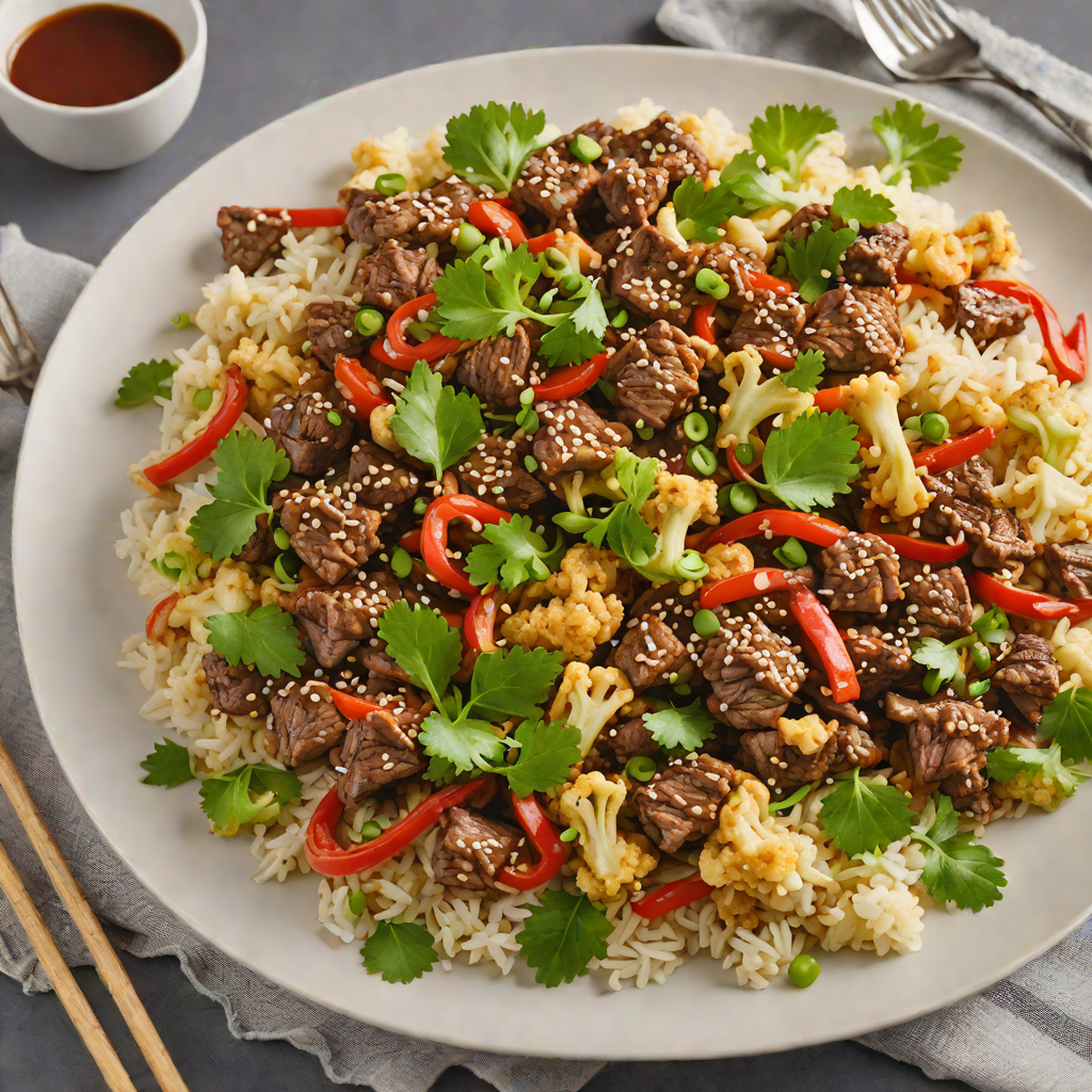 Zesty Beef and Cauliflower Stir Fry with Sesame