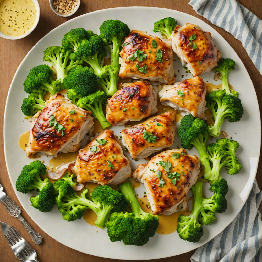 Pan-Roasted Chicken Thighs with Garlic Butter and Broccoli
