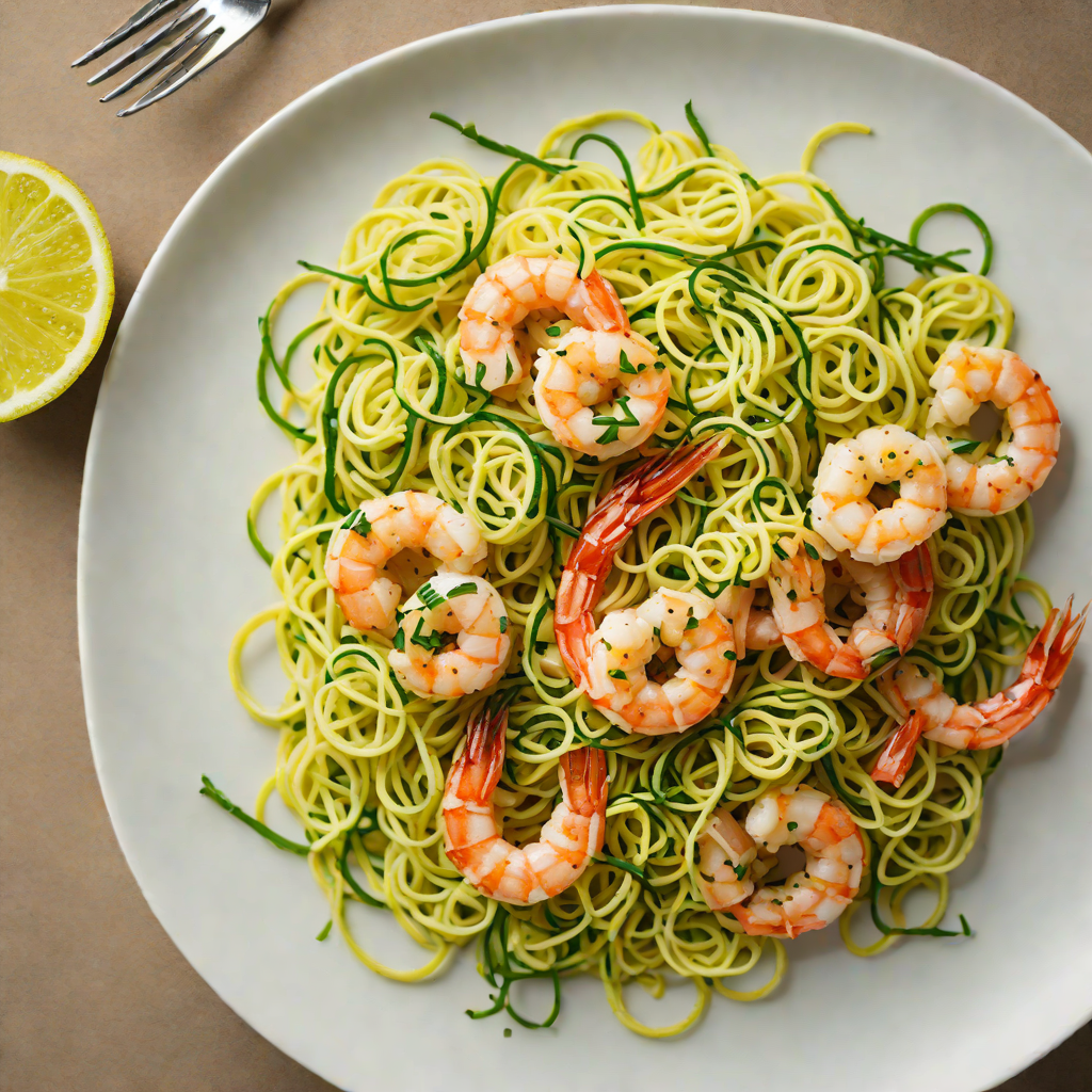Sautéed Garlic Shrimp with Lemon Butter and Zucchini Noodles