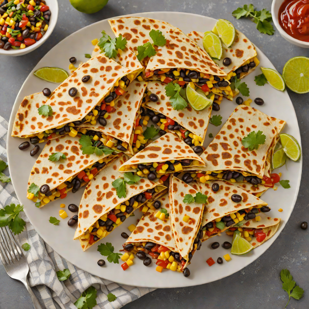 Easy Mexican Black Bean and Corn Quesadillas