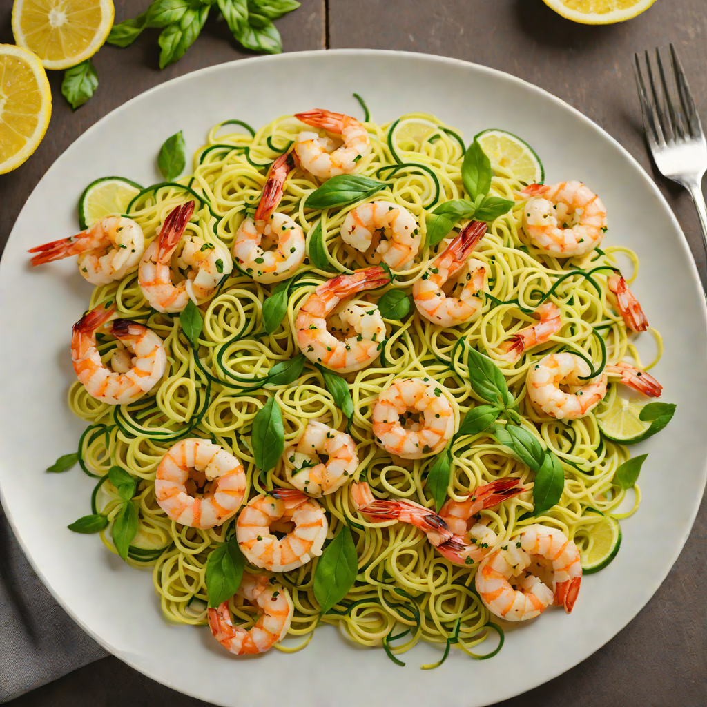 Sautéed Shrimp and Zucchini Noodles with Basil and Lemon