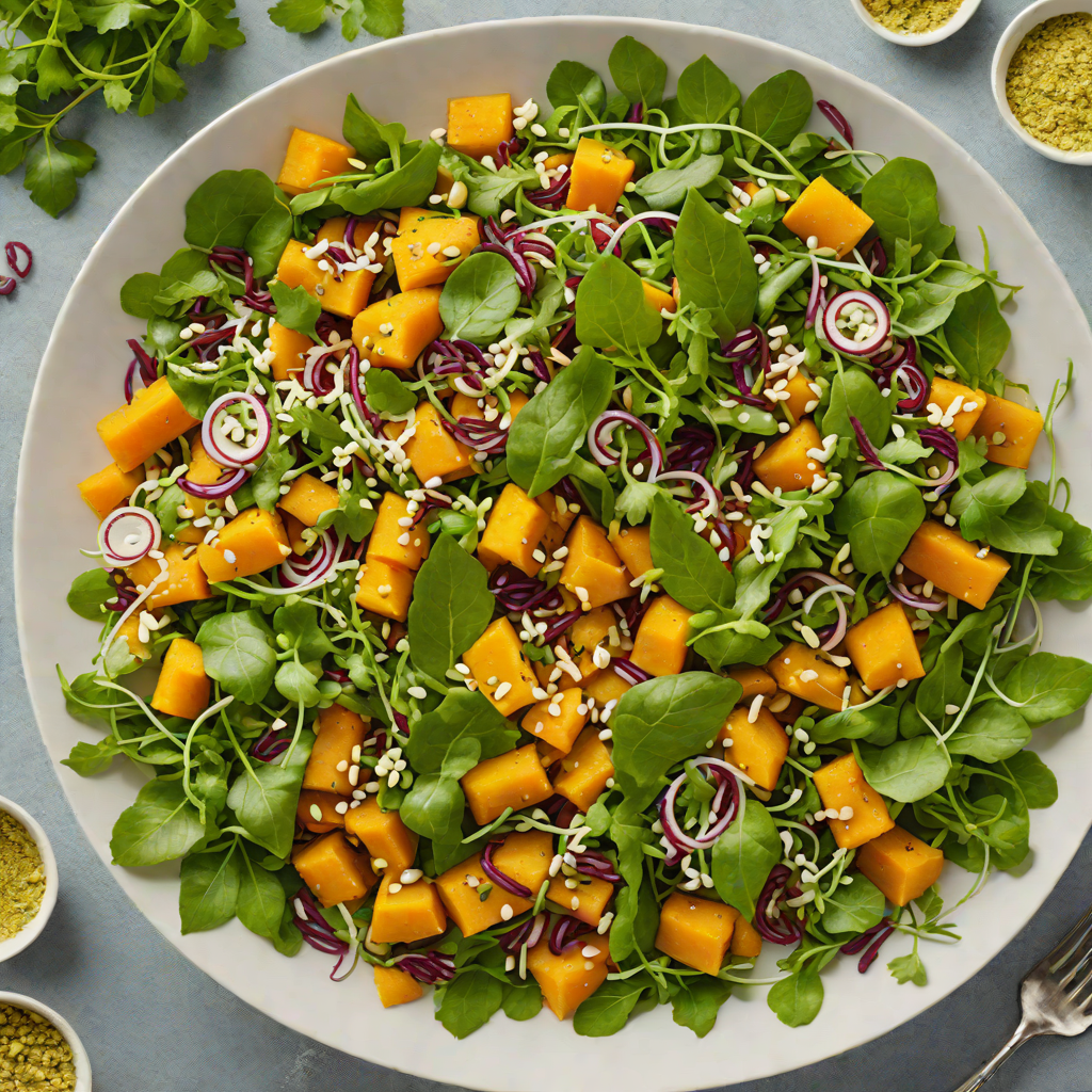 Bush-Spiced Pumpkin and Macadamia Salad with Finger Lime Dressing