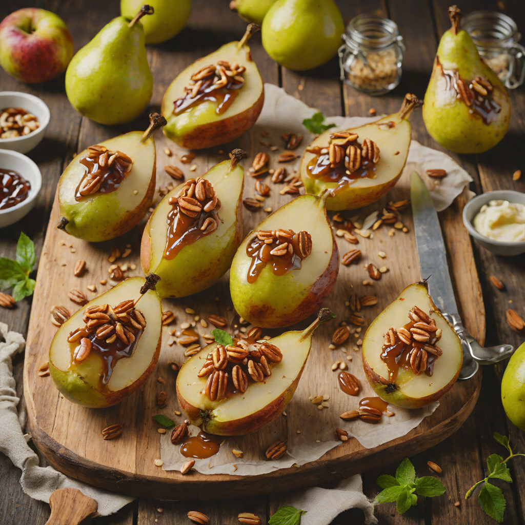 Baked Honey-Almond Pears with Cinnamon Drizzle