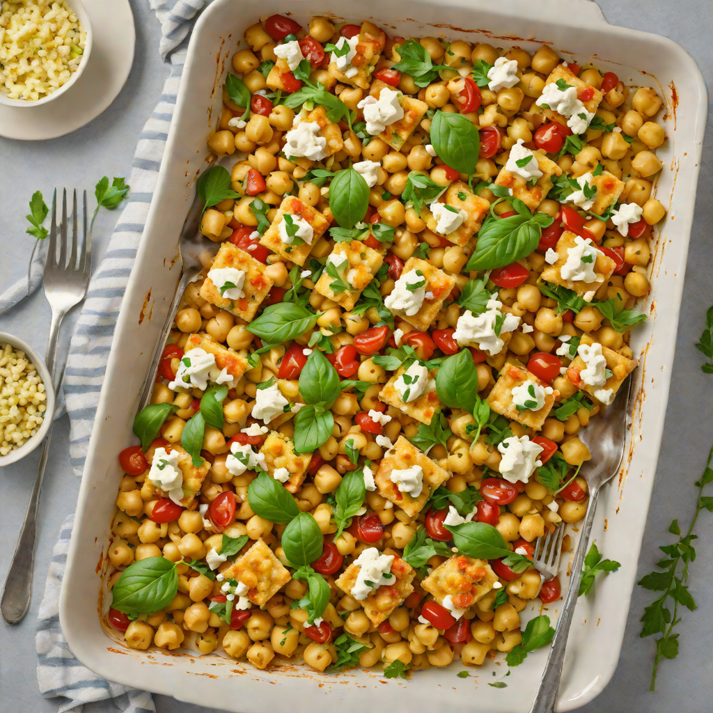 Mediterranean Bored.com Chickpea and Feta Sheet Pan Bake