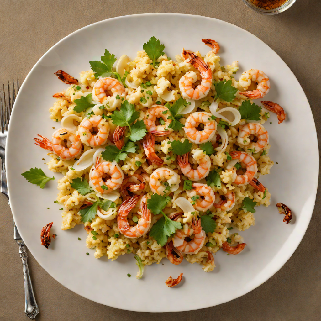 Sautéed Garlic Ginger Shrimp with Roasted Cauliflower