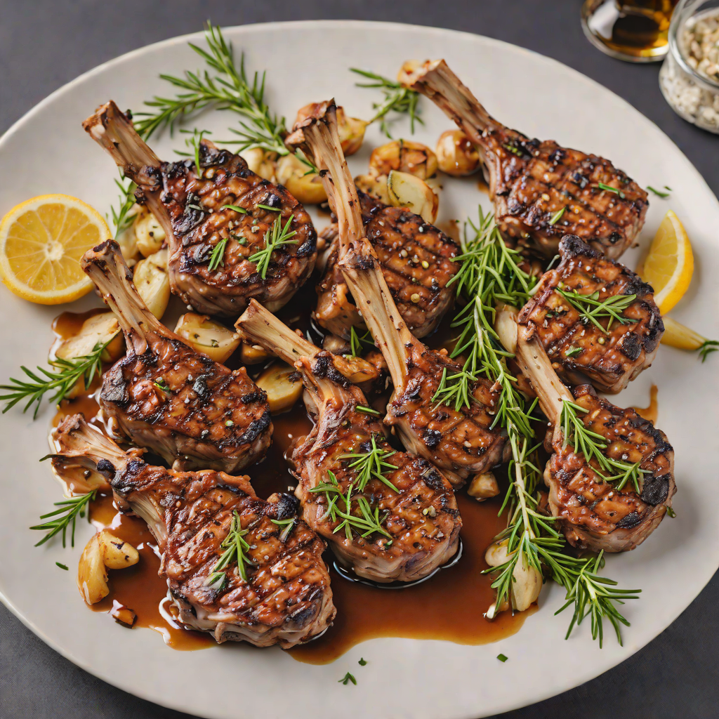 Charcoal-Grilled Mediterranean Lamb Chops with Garlic and Rosemary