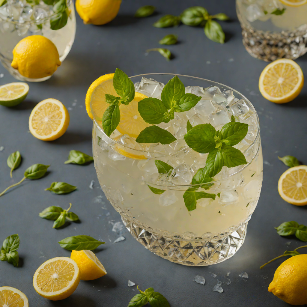 Herb-Infused Gin Sour with Basil and Lemon