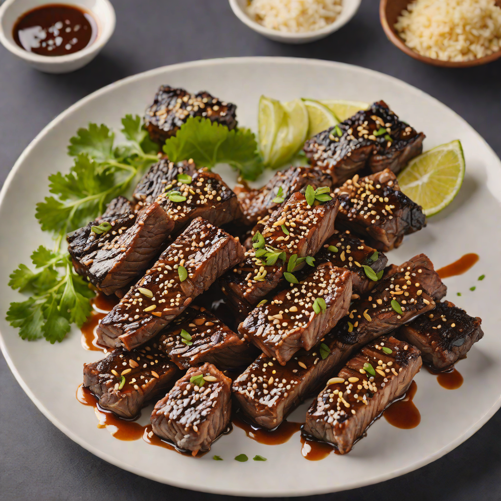 Charcoal-Grilled Galbi Short Ribs with Sesame-Garlic Marinade