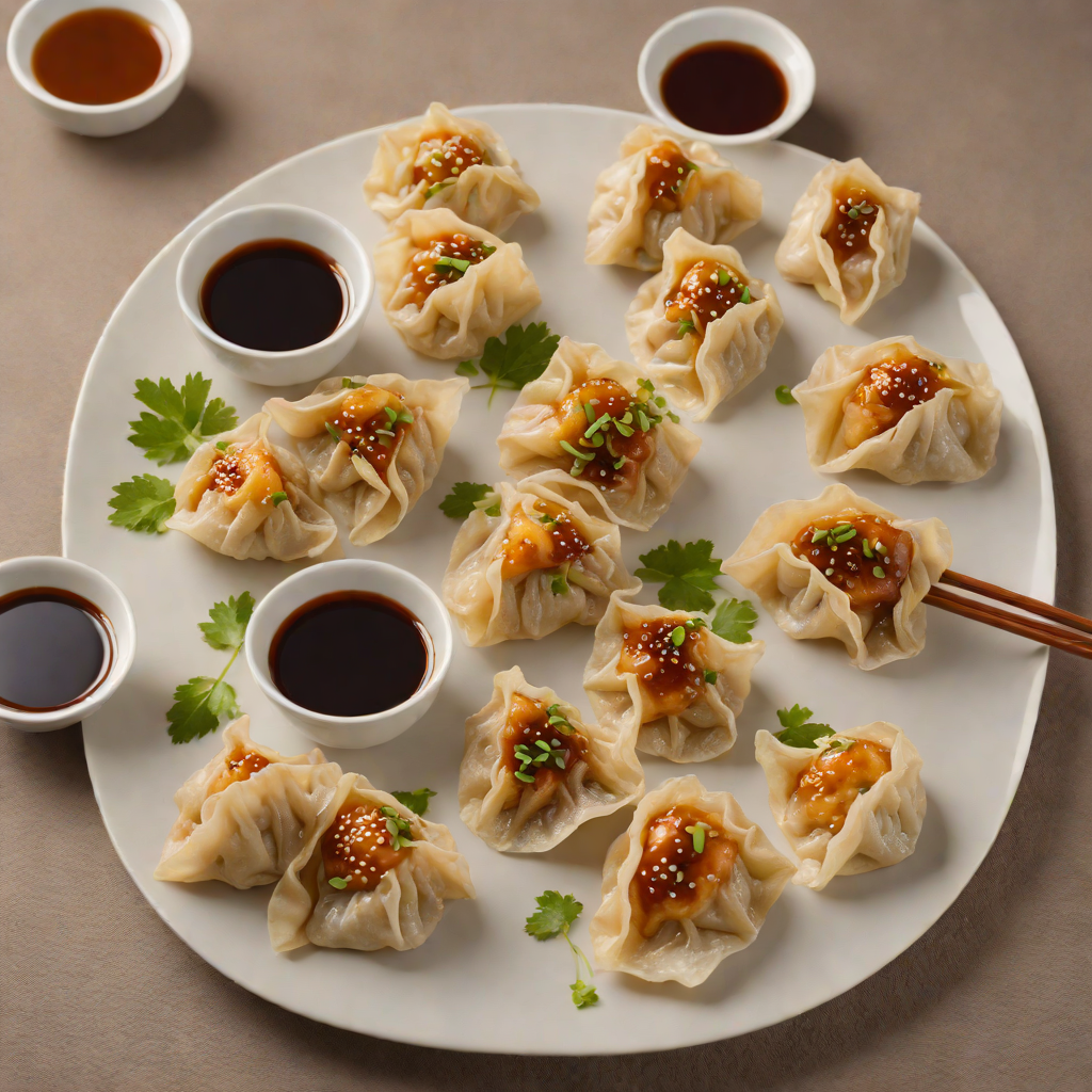 Pan-Fried Shanghainese Pork Dumplings with Soy-Ginger Dipping Sauce