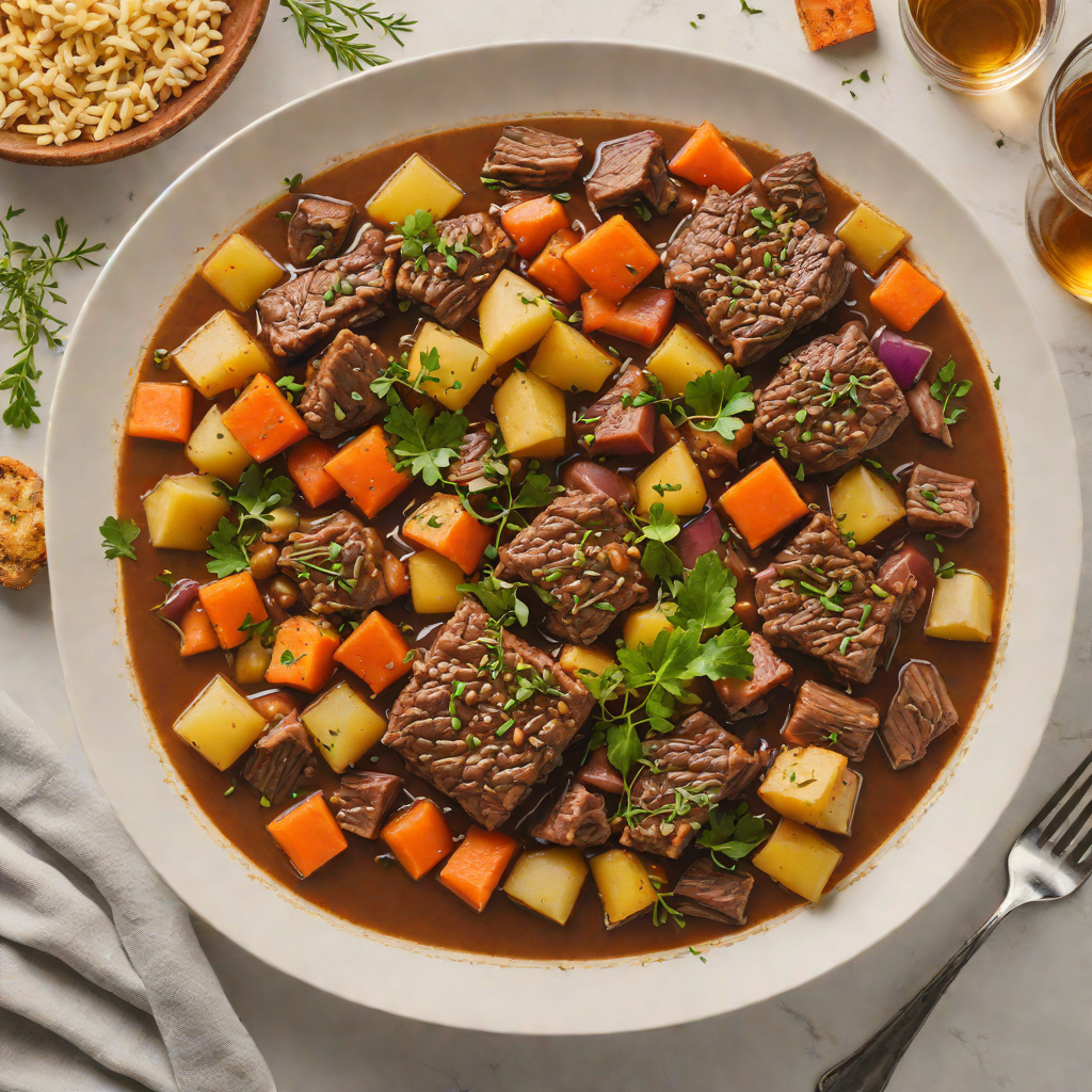Whiskey-Braised Beef Stew with Root Vegetables