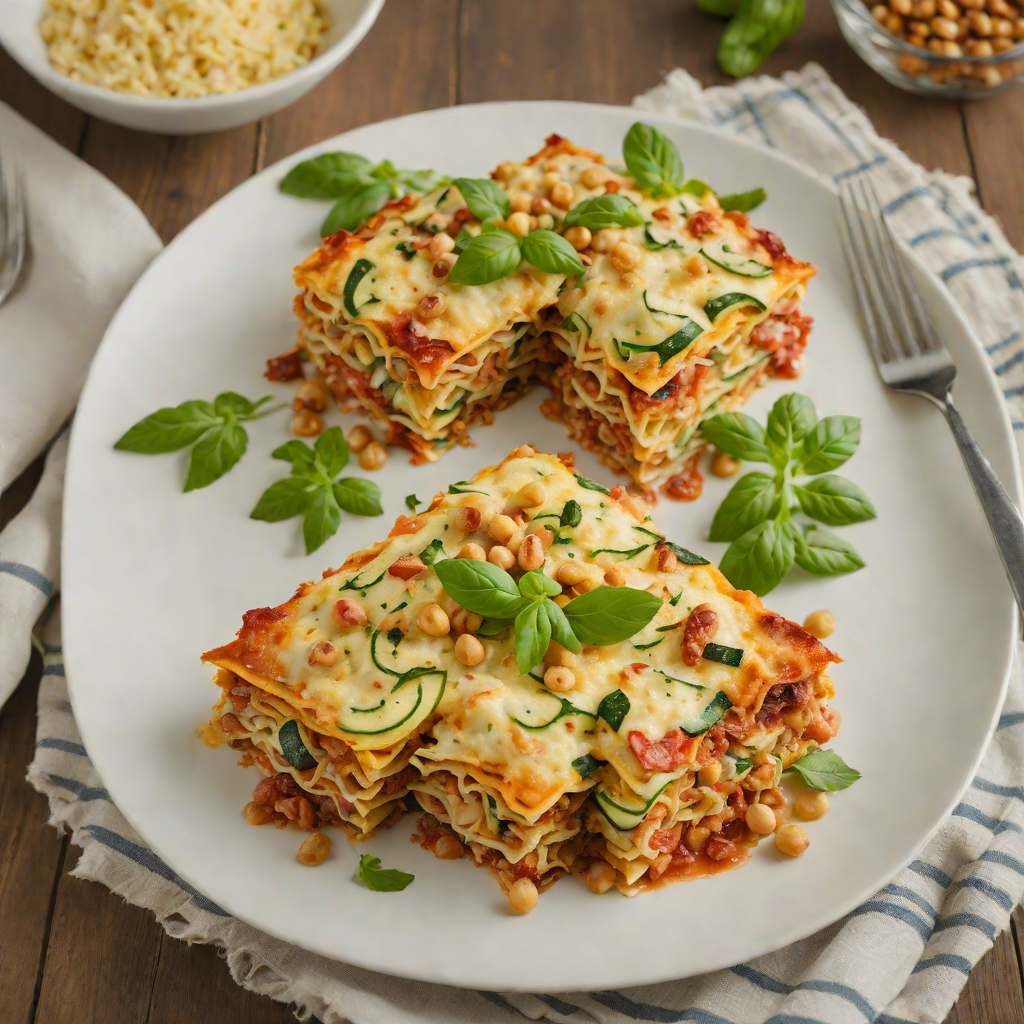 Zucchini and Chickpea Veggie-Loaded Lasagna