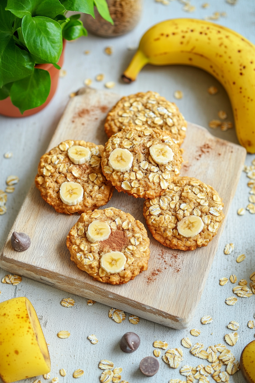 Oven-Roasted Banana Oatmeal Cookies with Walnuts