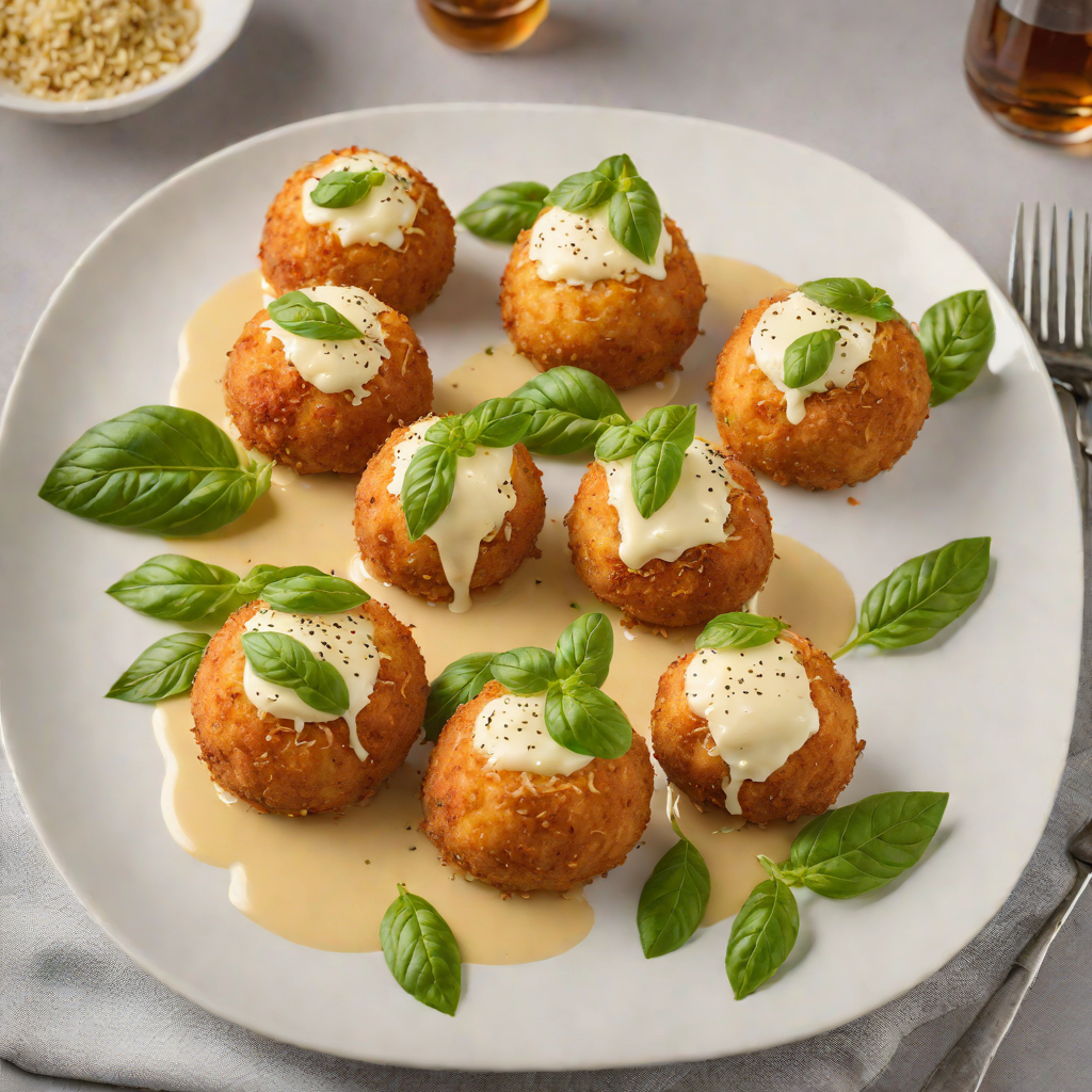 Oven-Baked Arancini with Mozzarella and Basil