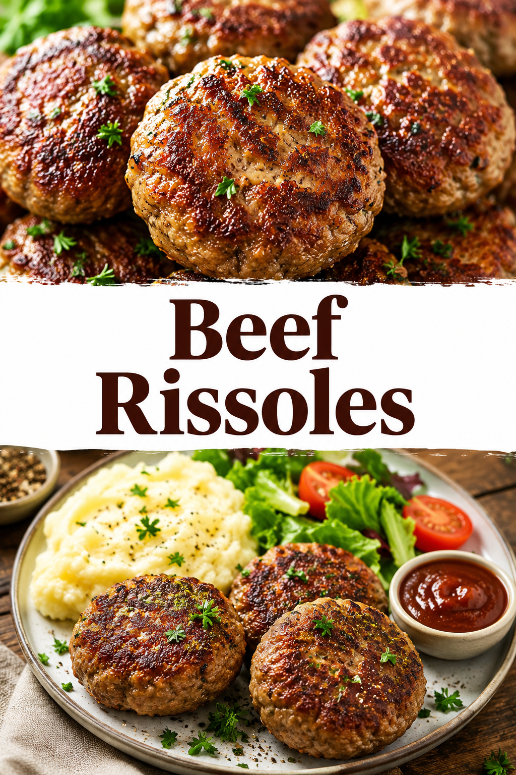 Slow-Cooked Beef Rissoles with Rich Onion Gravy