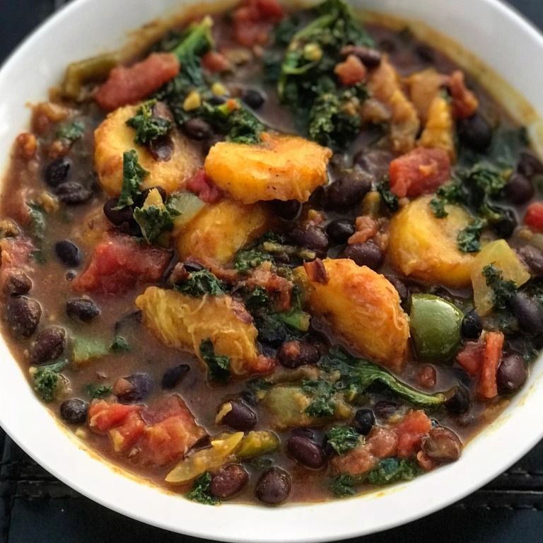 Spiced Dominican-Style Black Bean and Plantain Stew