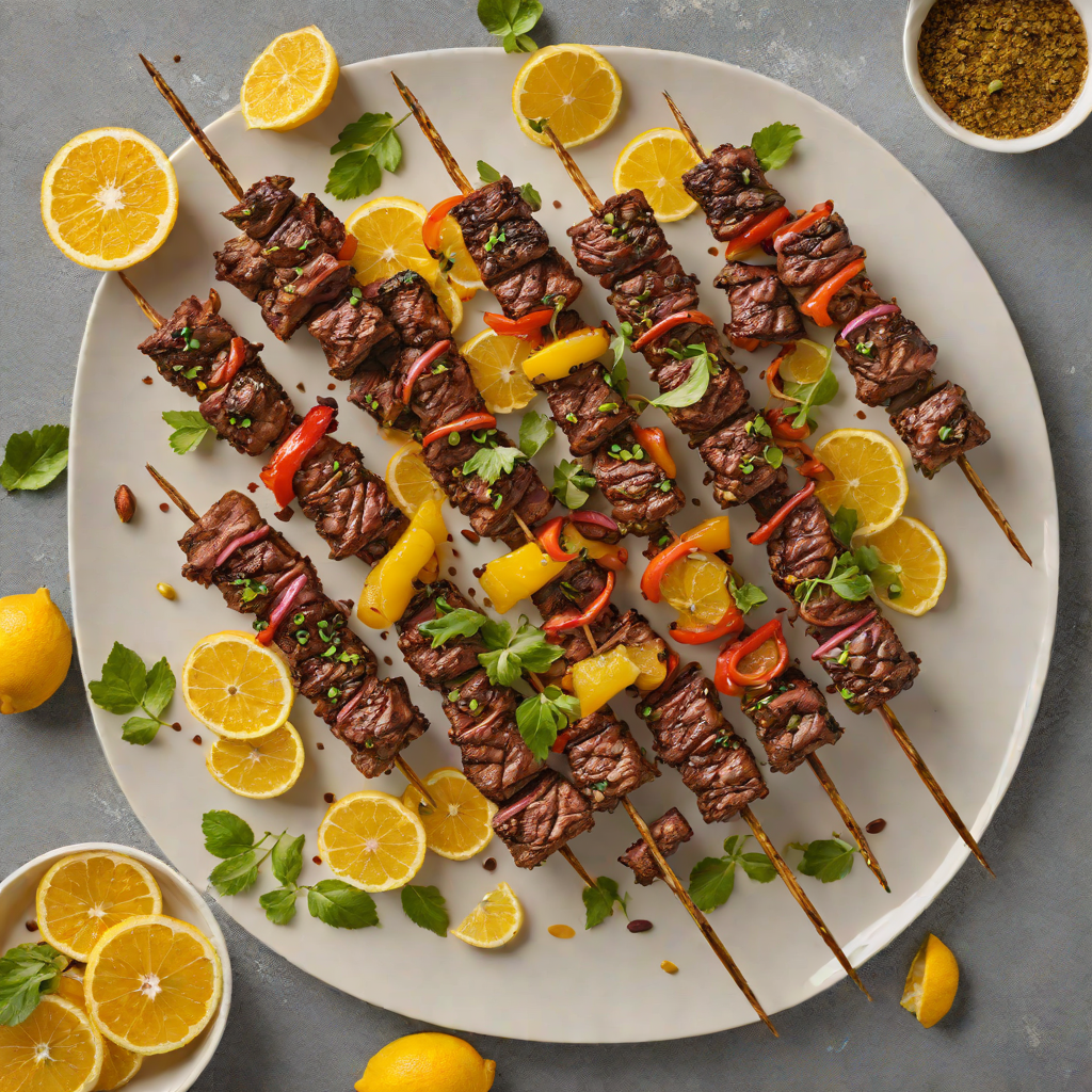 Coffee-Rubbed Beef Skewers with Charred Citrus Glaze