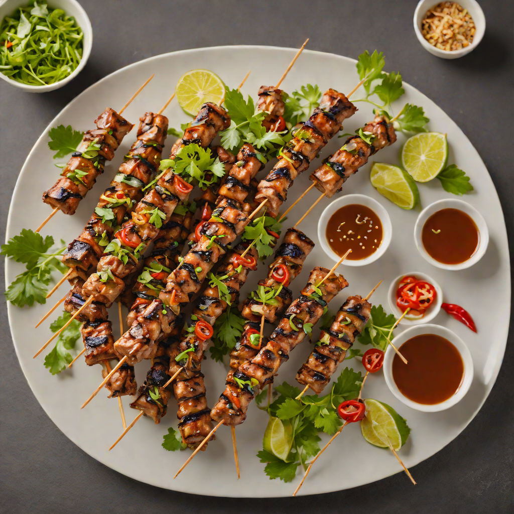 Lemongrass-Grilled Pork Skewers with Nuoc Cham Dipping Sauce