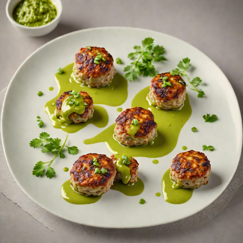 Pan-Fried Lamb Rissoles with Minted Pea Puree