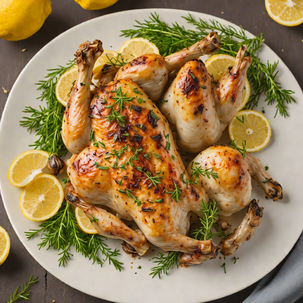 Slow-Roasted Lemon Garlic Chicken with Thyme
