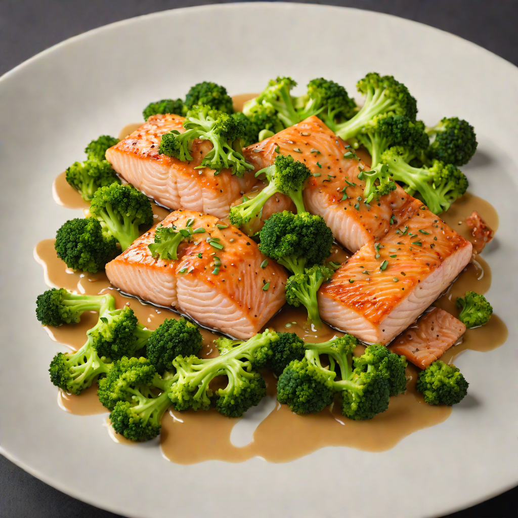 Pan-Seared Salmon with Miso-Glazed Broccoli