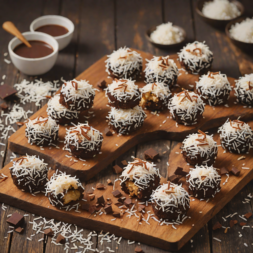 Skillet Lamington Cake Bites with Chocolate and Coconut