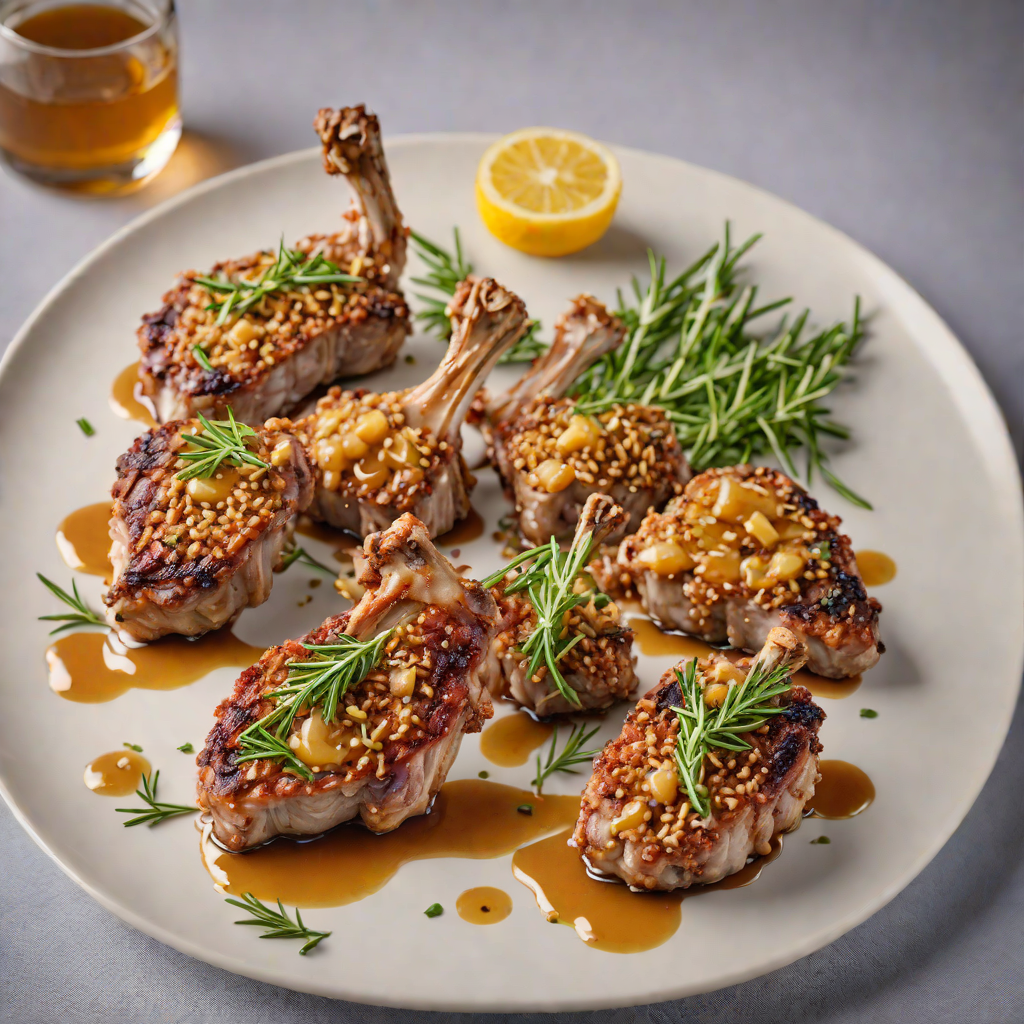 Macadamia-Crusted Lamb Chops with Rosemary and Honey Glaze