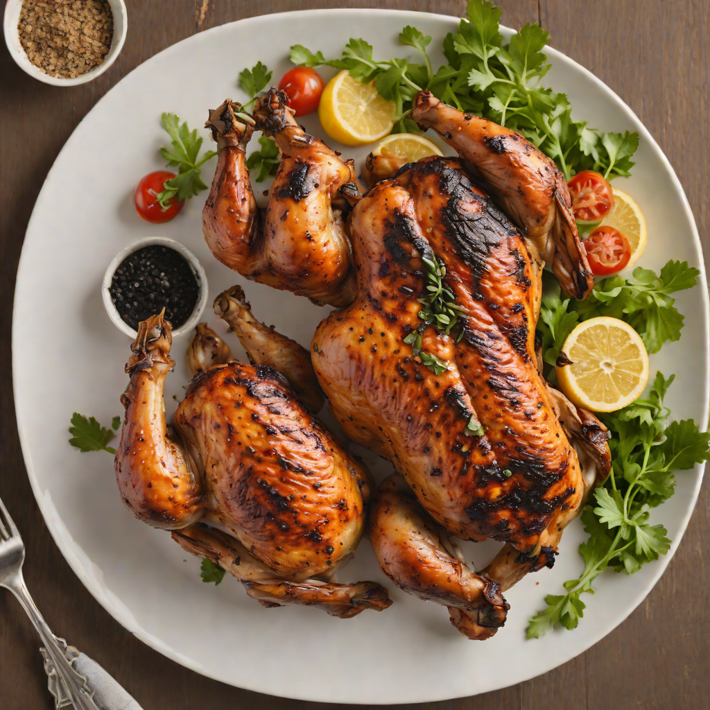 Grilled Rotisserie Chicken with Charcoal Infused Spice Rub