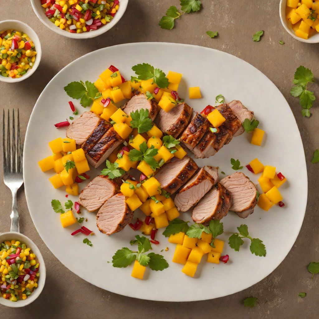 Roasted Caribbean-Spiced Pork Tenderloin with Mango Salsa