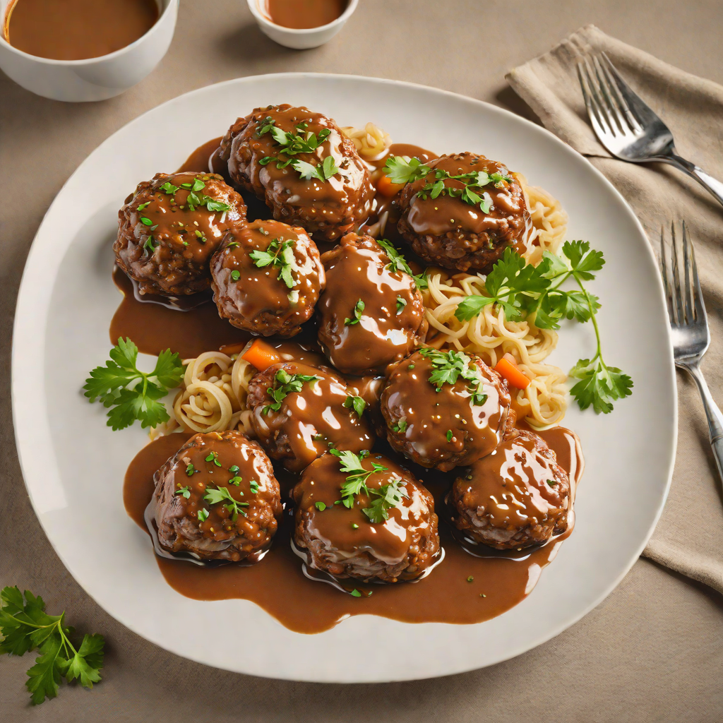 Slow-Cooked Beef and Veggie Rissoles with Onion Gravy
