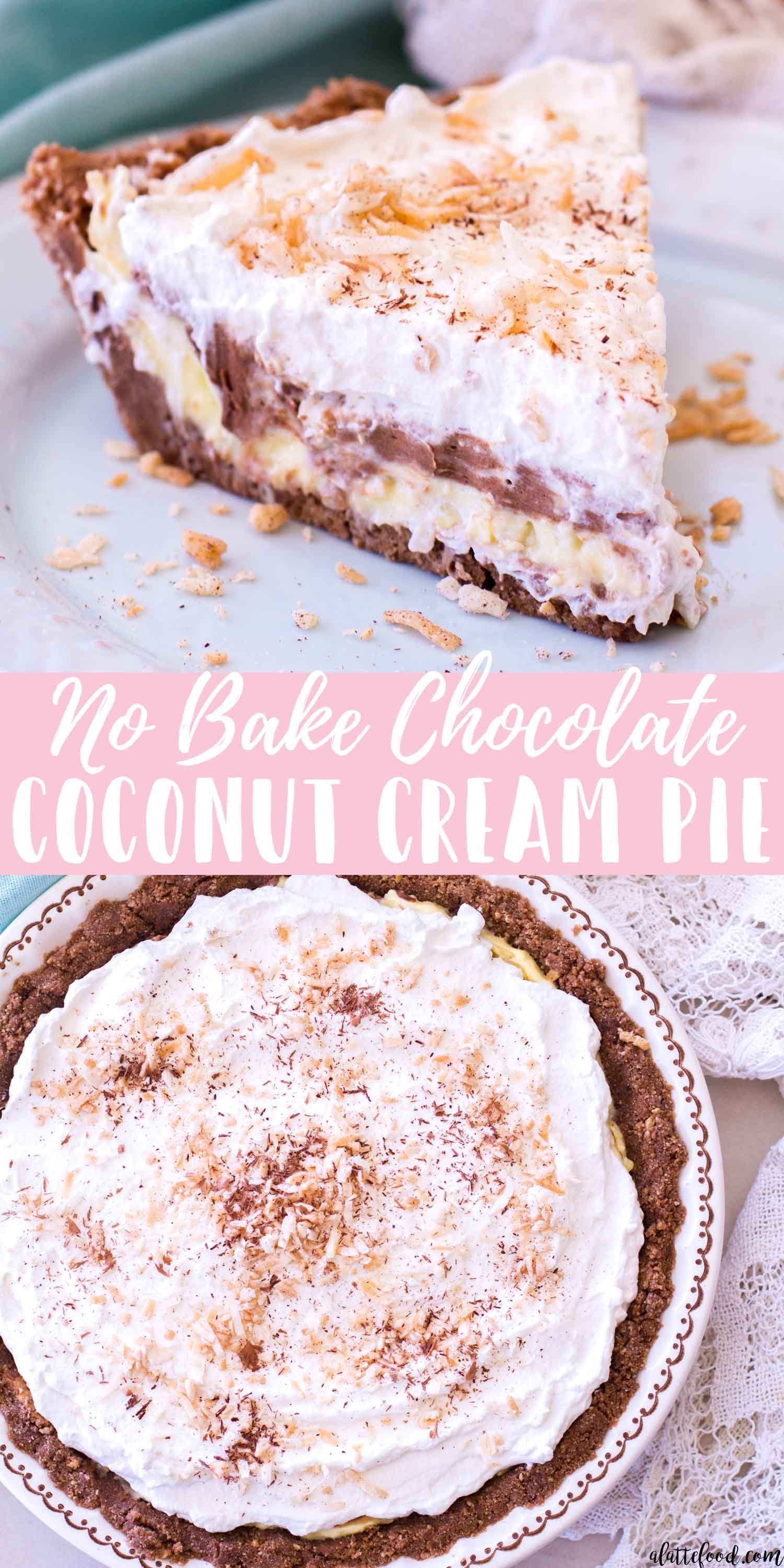 No-Bake Chocolate Coconut Cream Pie