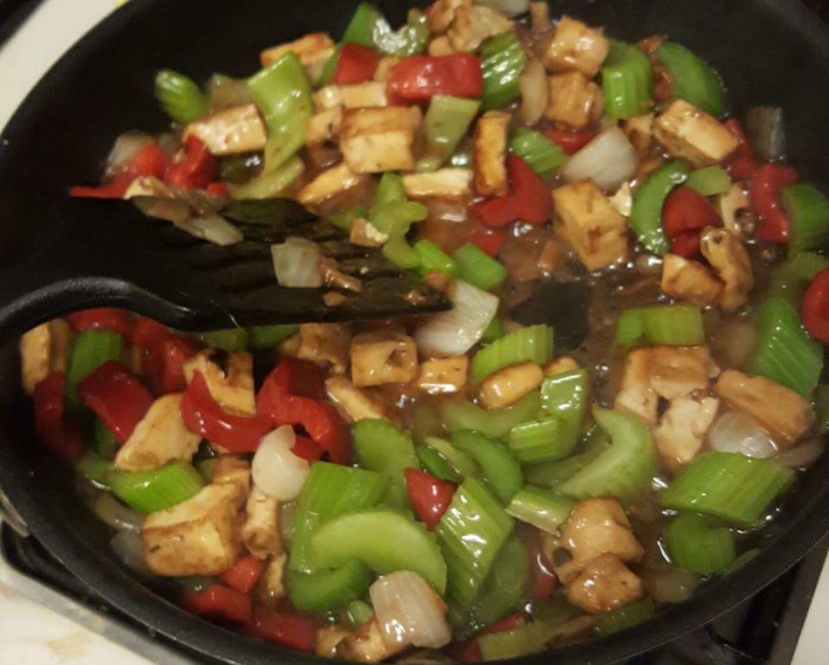 Stir-Fried Tofu and Vegetables with Soy Glaze