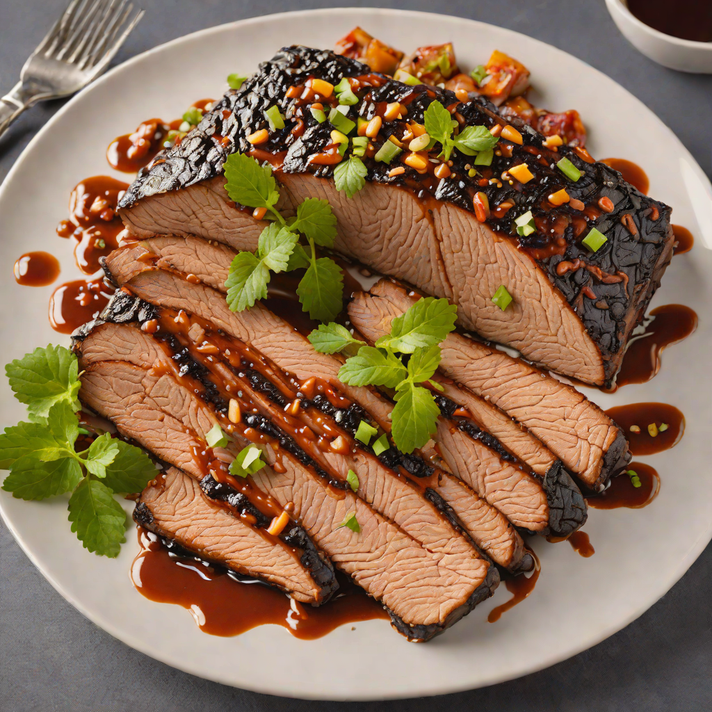 Charcoal-Grilled Brisket with Sweet and Spicy Glaze