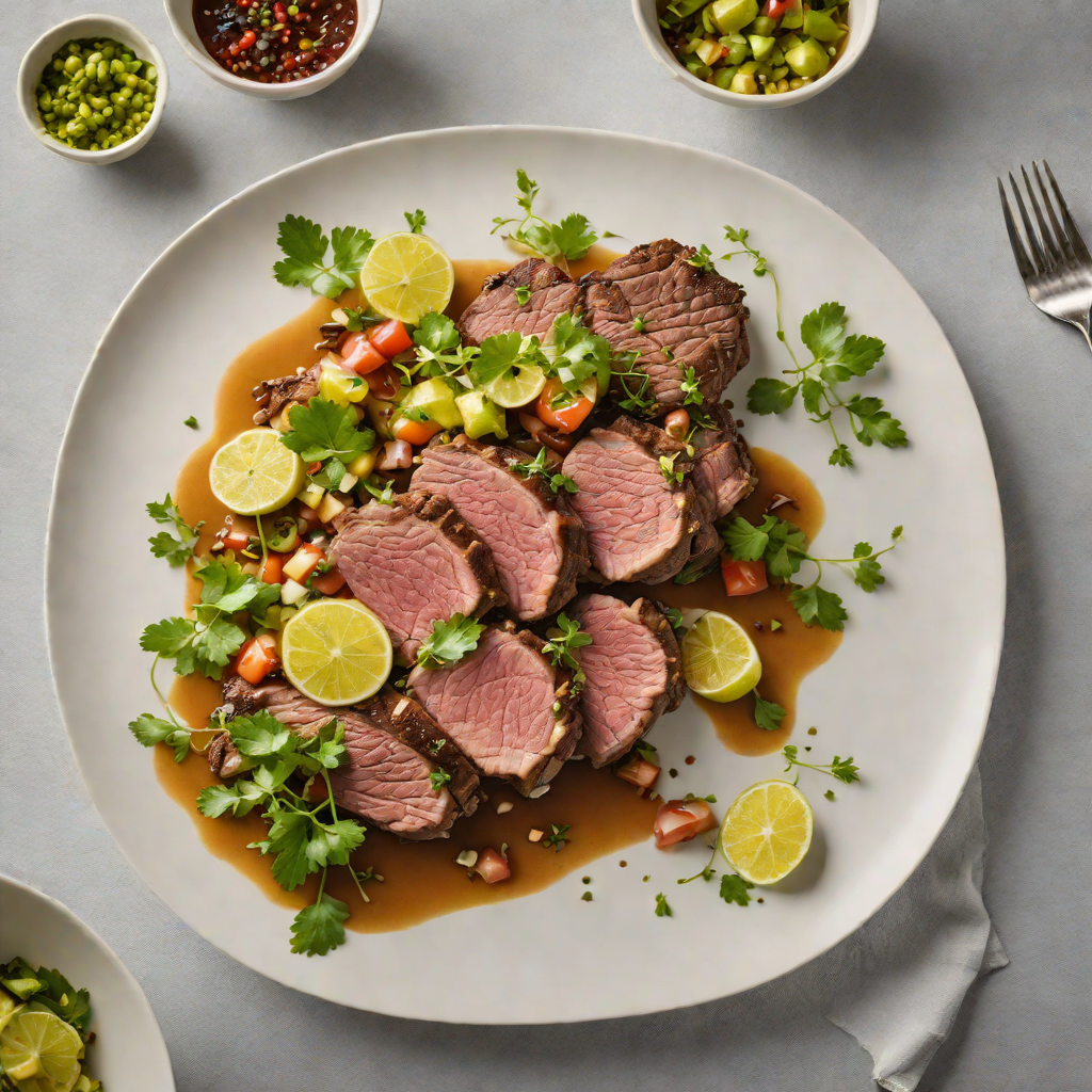 Slow-Cooked Lamb Shoulder with Finger Lime Salsa