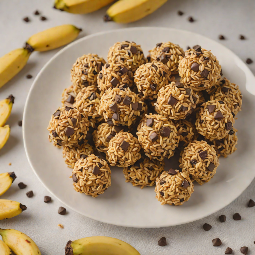 Sweet Banana Oat Energy Bites with Chocolate Chips