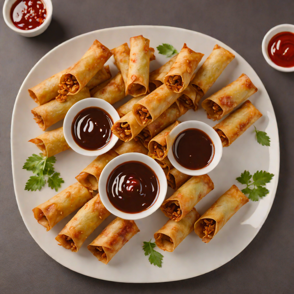 Pan-Fried Lumpia Shanghai with Sweet Chili Dipping Sauce
