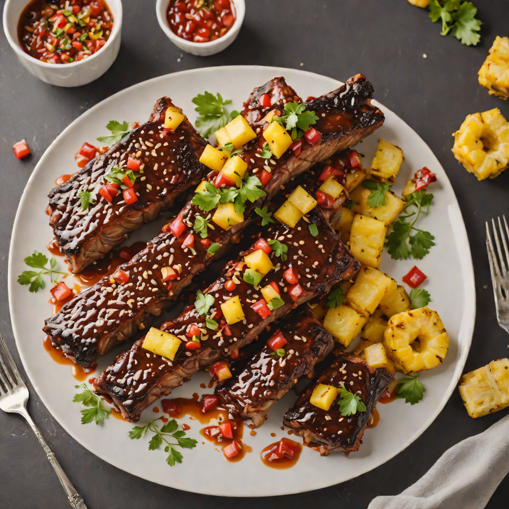 Maple-Glazed BBQ Ribs with Charred Pineapple Salsa