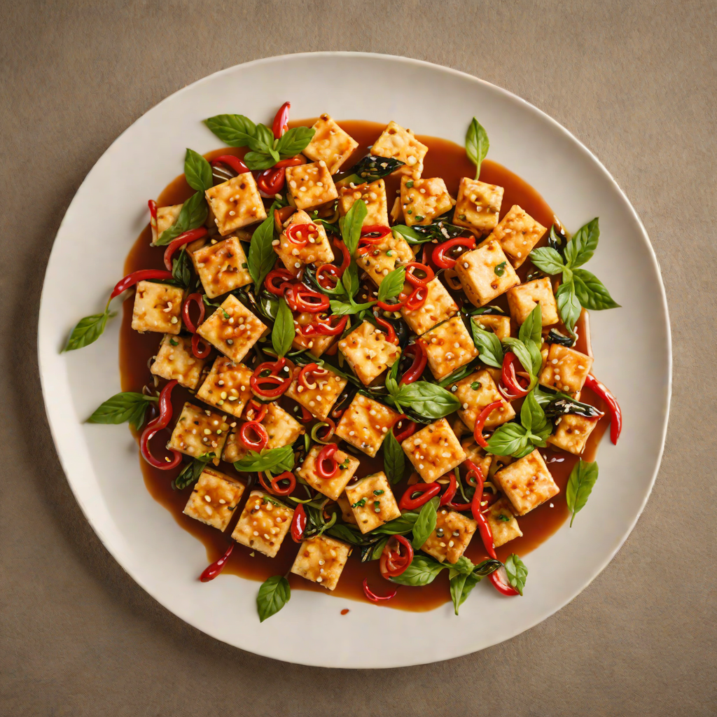 Stir-Fried Tofu with Thai Basil and Sweet Chili Sauce