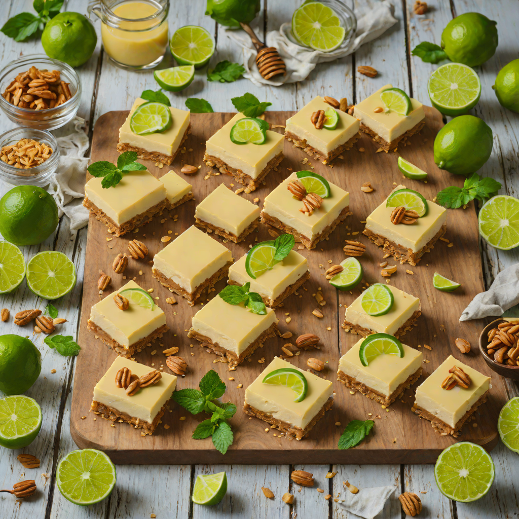 Honey-Lime No-Bake Cheesecake Bars with Graham Crust