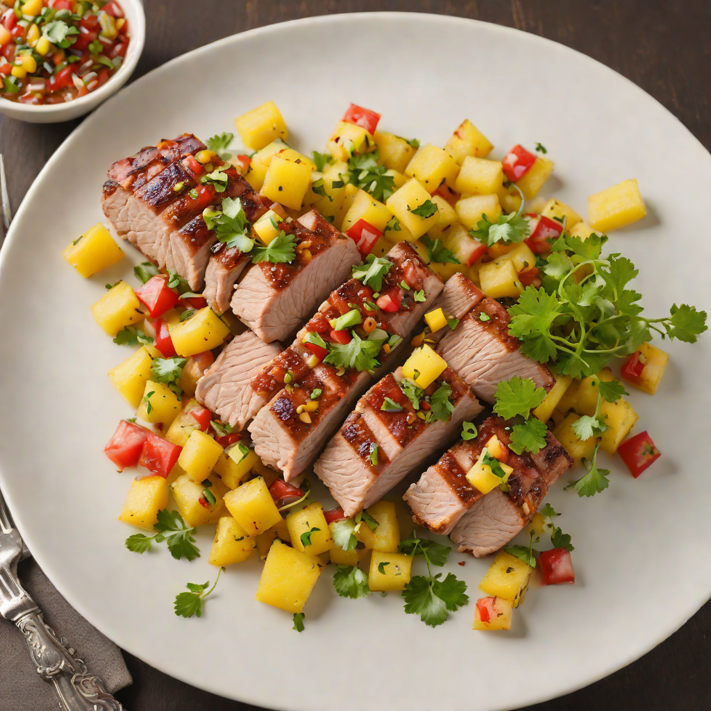 Caribbean Rum-Glazed Pork Tenderloin with Spiced Pineapple Salsa