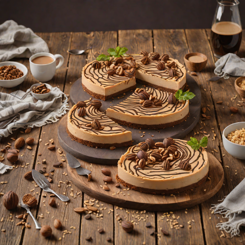 No-Bake Chocolate Hazelnut Cheesecake with Espresso Swirl