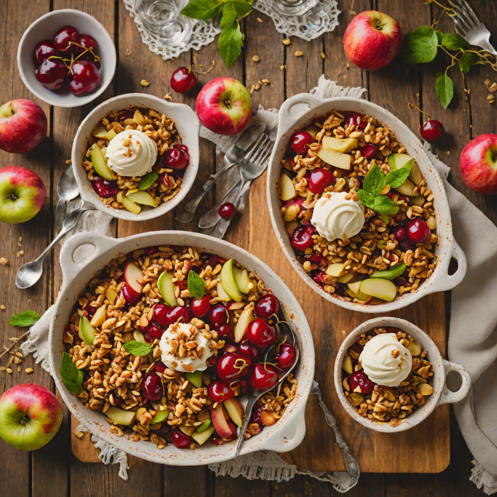 Michigan Cherry and Apple Crisp with Oat Topping