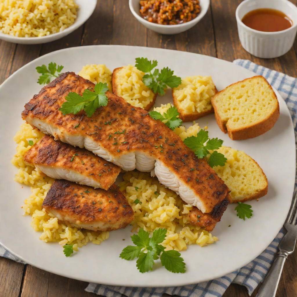 Pan-Fried Catfish with Cajun Spiced Cornbread