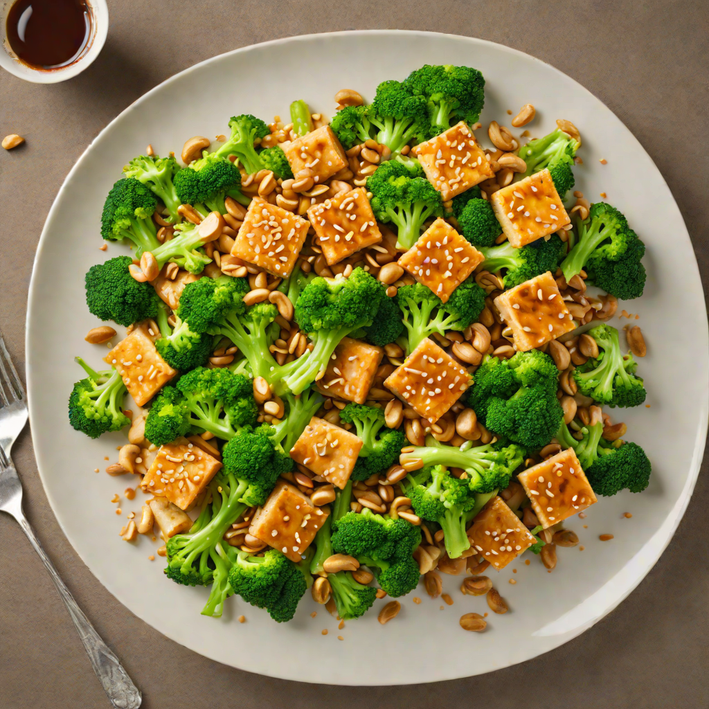 Stir-Fried Tofu with Broccoli and Cashews in Ginger-Sesame Sauce