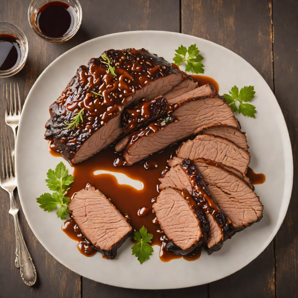 Slow-Smoked Hickory and Oak Brisket with Maple Bourbon Glaze