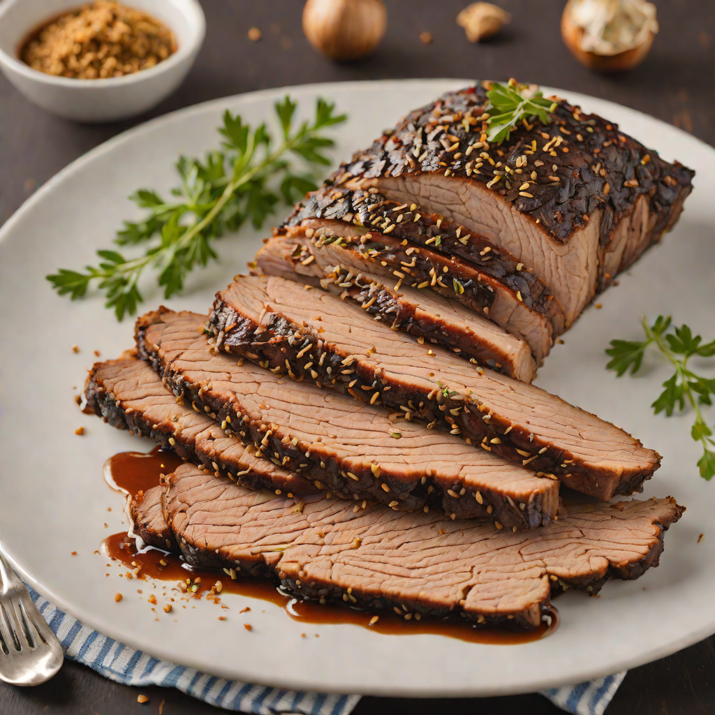 Slow-Smoked Hickory and Oak Brisket with Garlic Rub