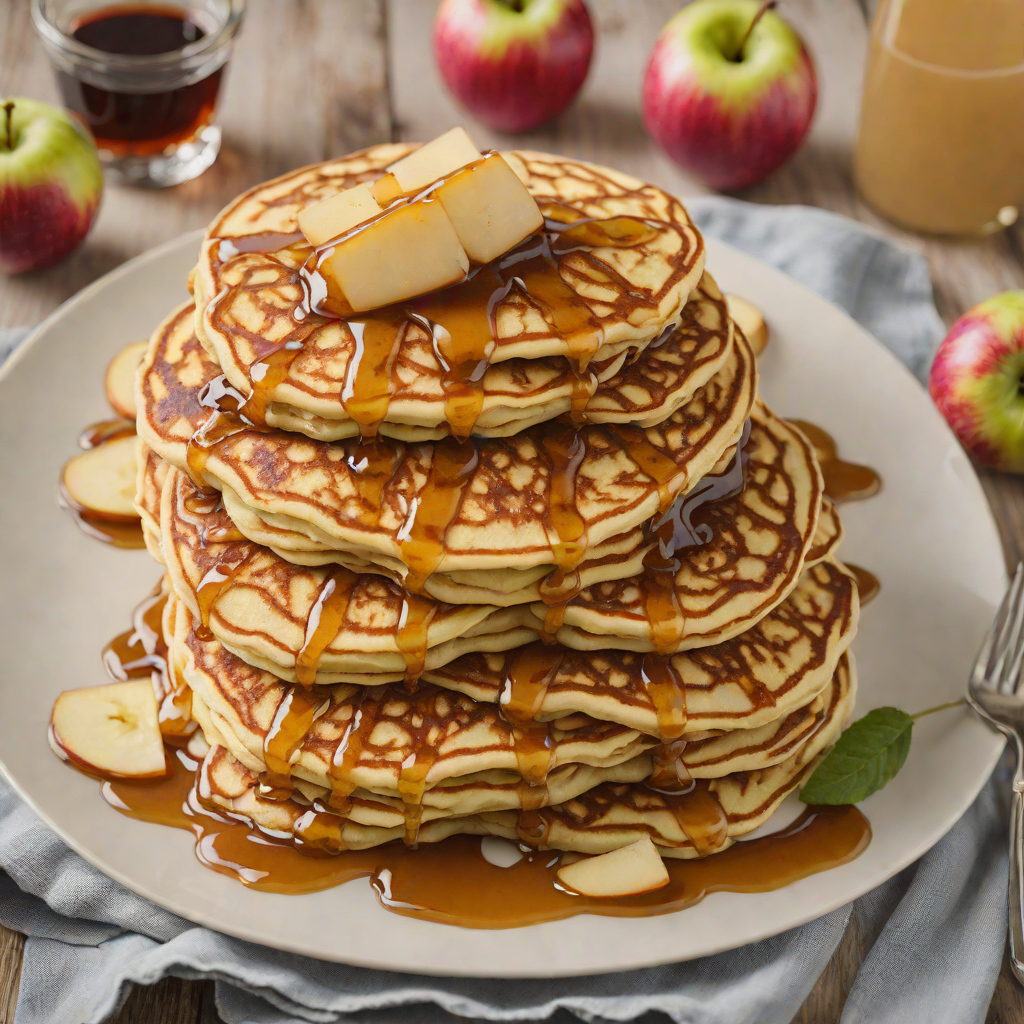 Griddled Amish Country Apple Pancakes with Cinnamon Maple Syrup