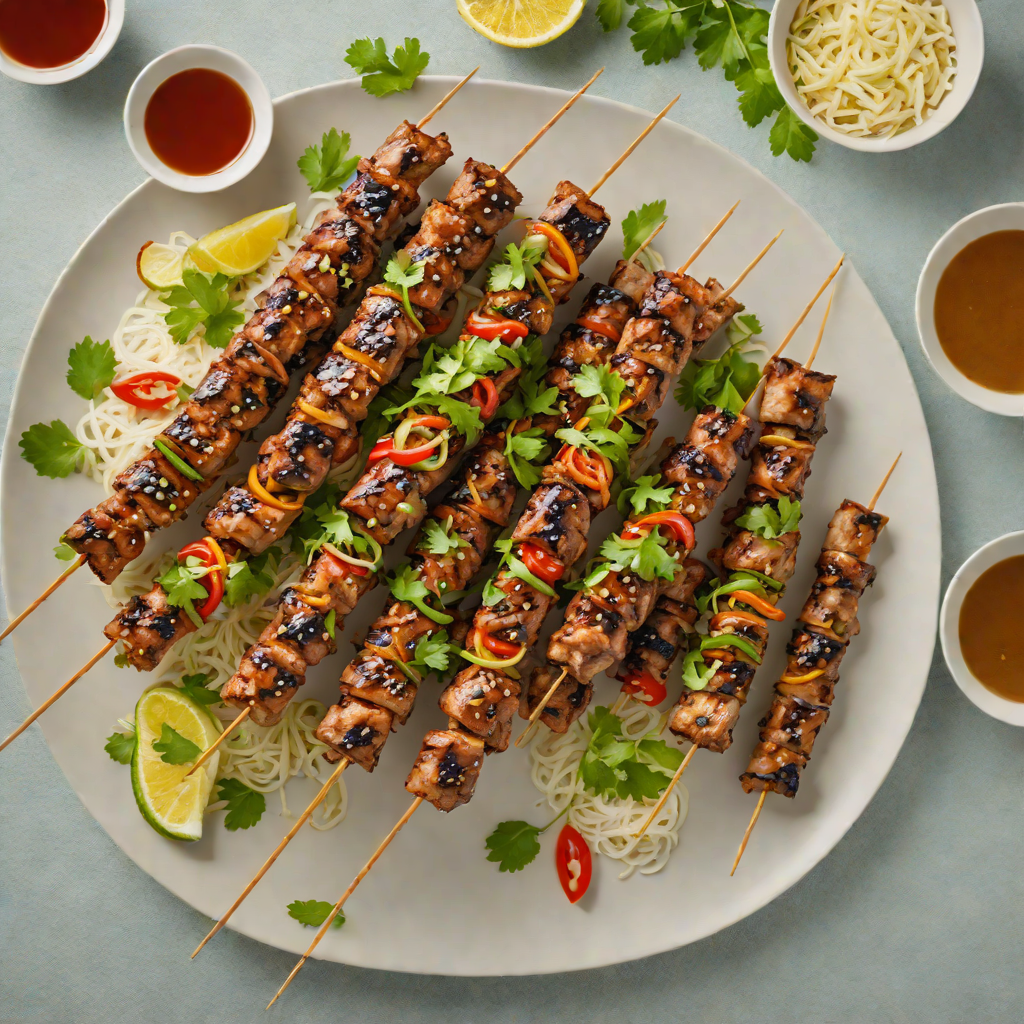Vietnamese-Style Grilled Lemongrass Pork Skewers with Nuoc Cham