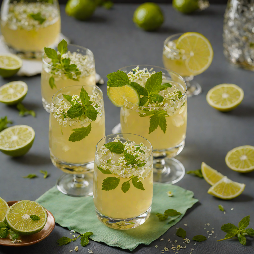 Sparkling Elderflower Green Tea Cooler
