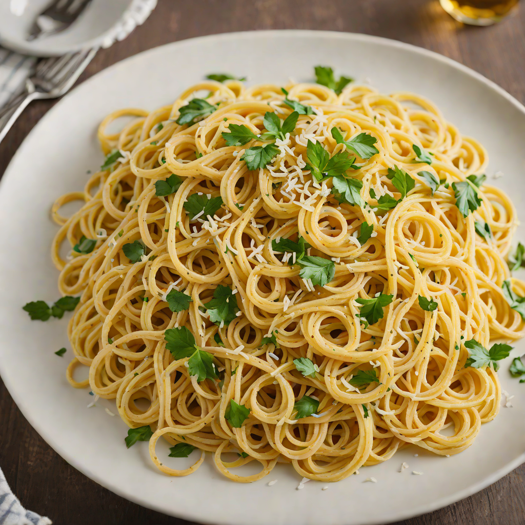 Sautéed Garlic and Olive Oil Linguine with Parmesan
