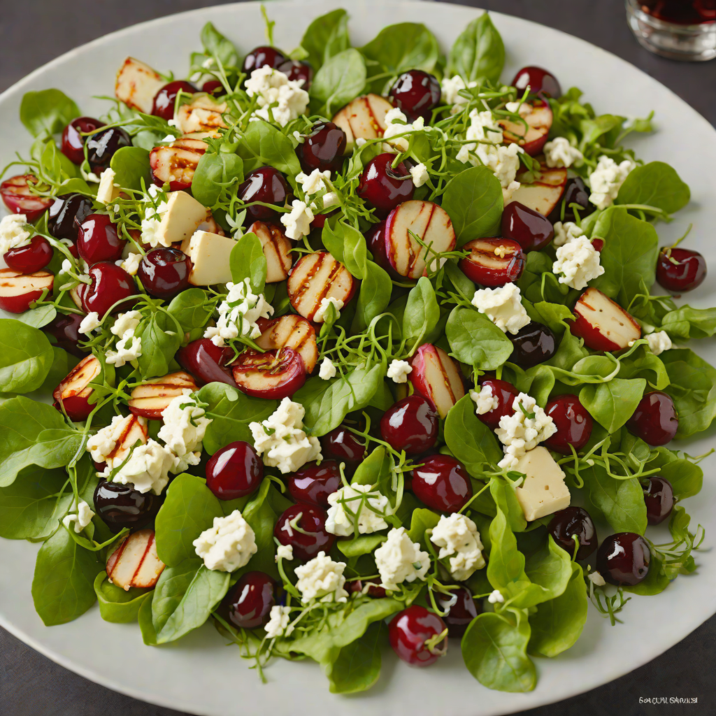 Kalamazoo-Inspired Grilled Cherry and Goat Cheese Salad